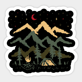 Night Camping Sticker